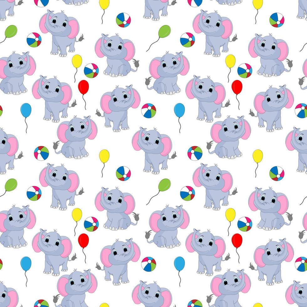 cute elephant pattern design vector