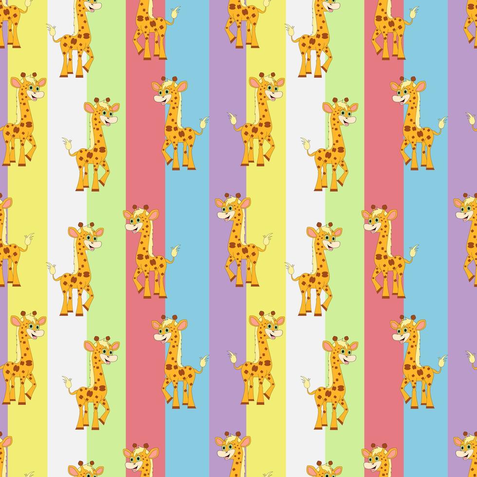 cute giraffe pattern design vector