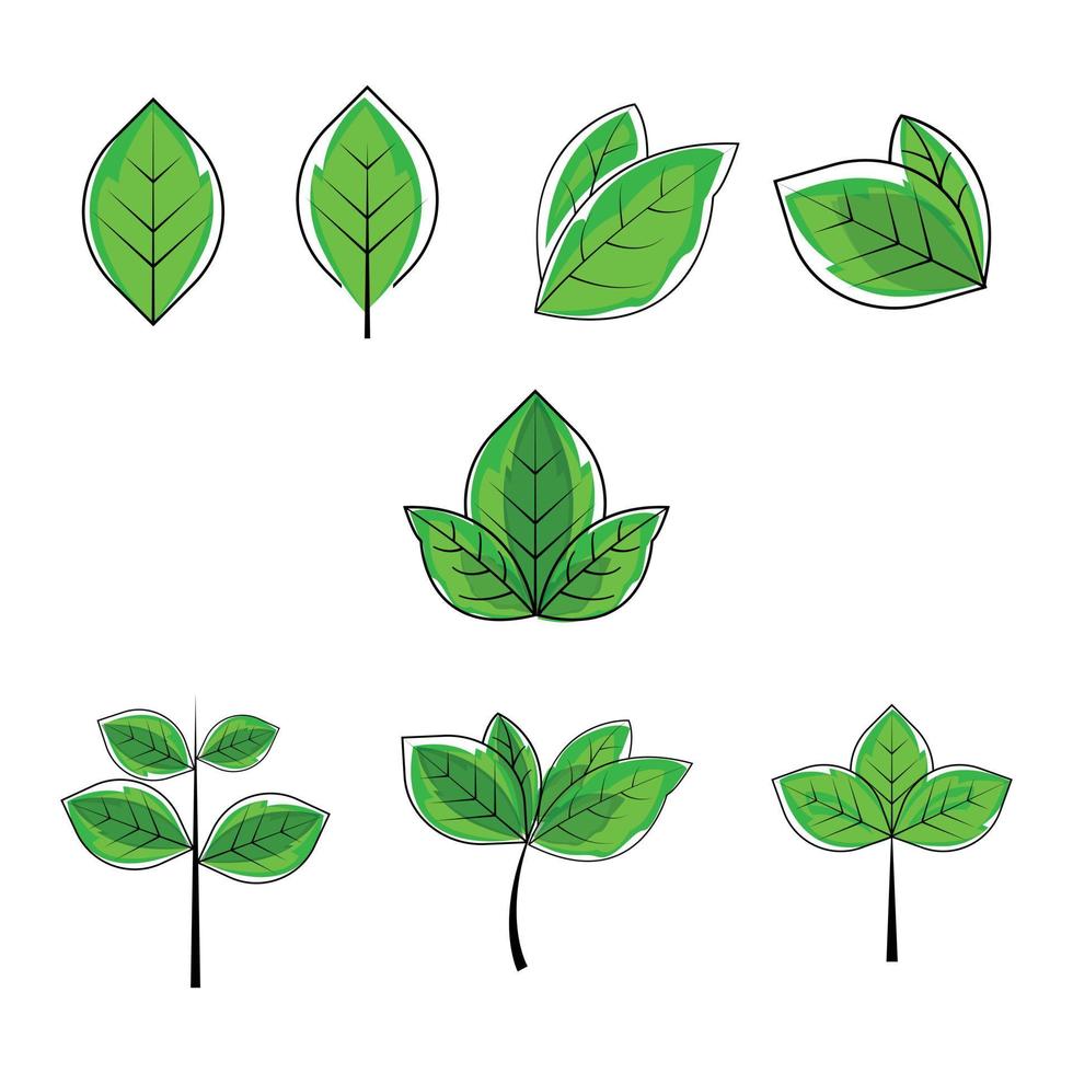 cute leaf shape illustration vector