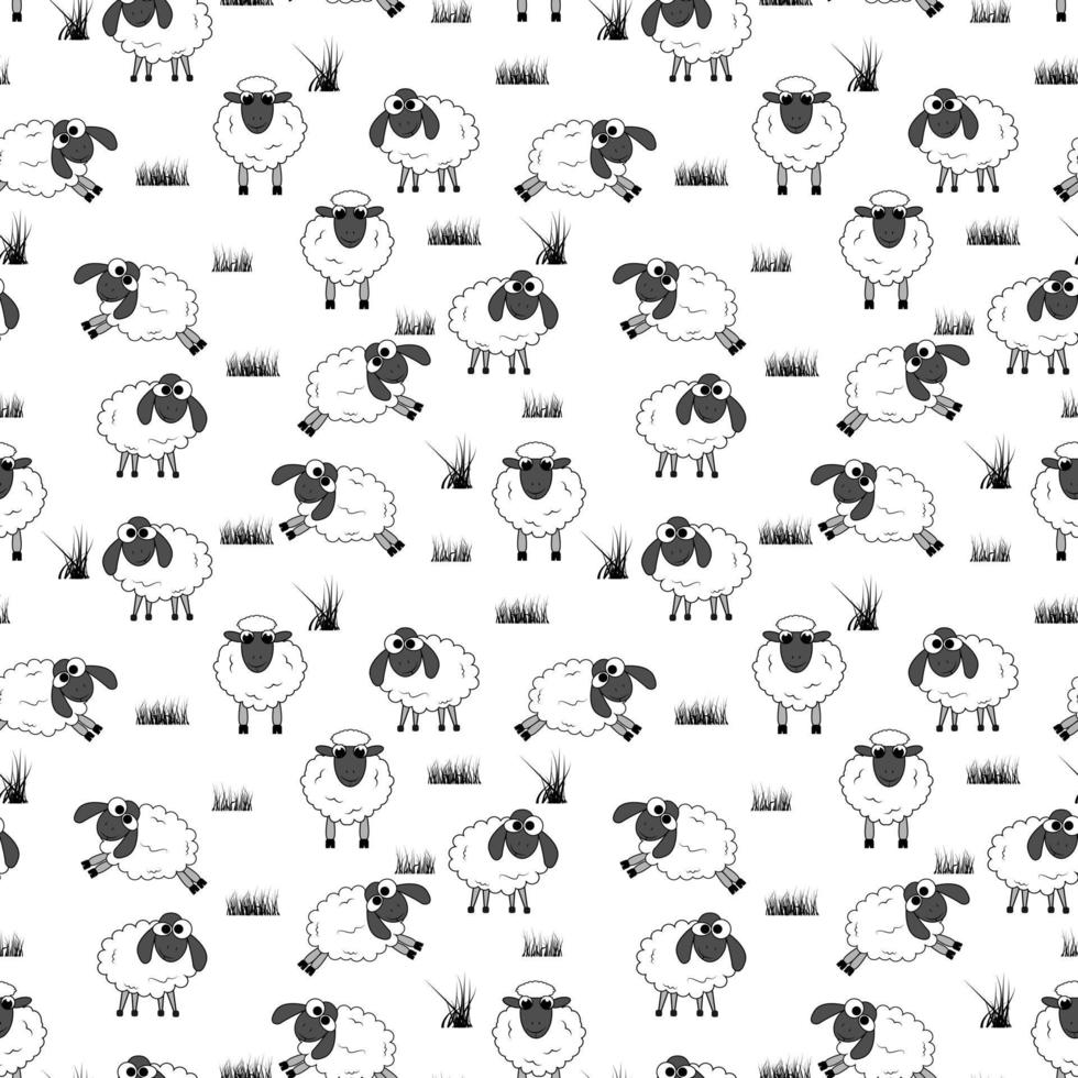 cute sheep pattern design vector