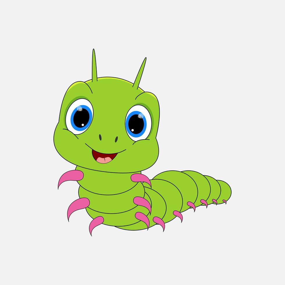 cute caterpillar animal cartoon vector