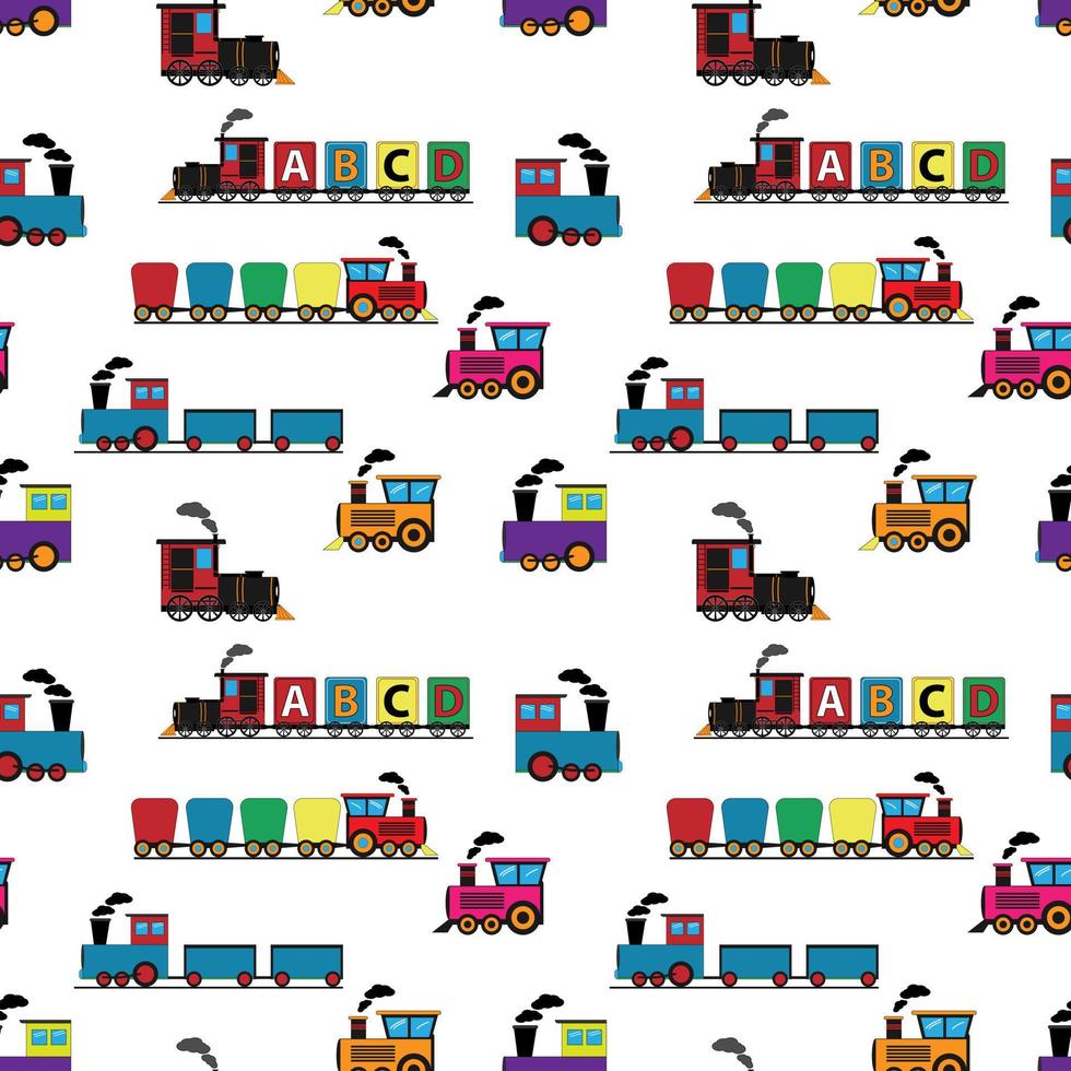 lindo diseño de patrón de tren vector