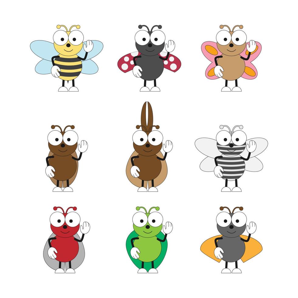 cute insect animal cartoon vector