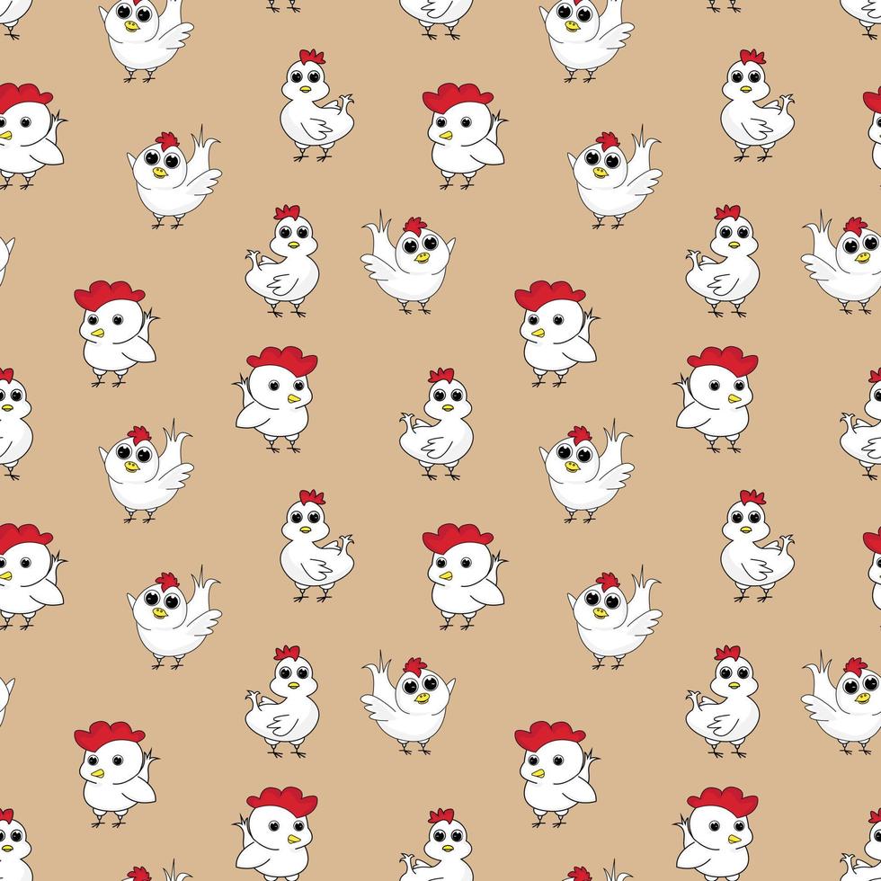 cute chiken pattern design vector