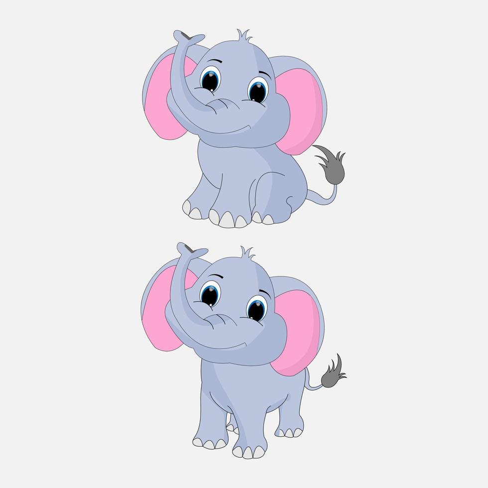 lindo, elefante, animal, caricatura vector