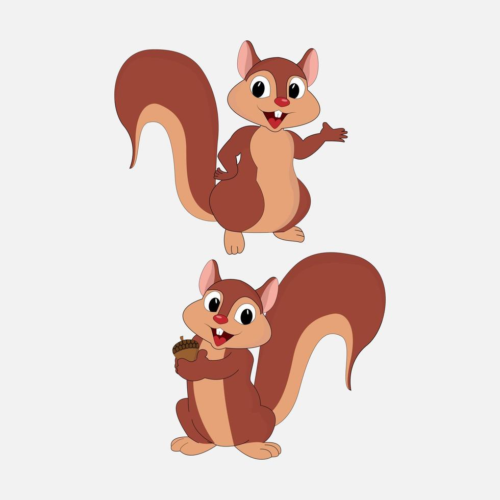 cute squirrel animal cartoon vector