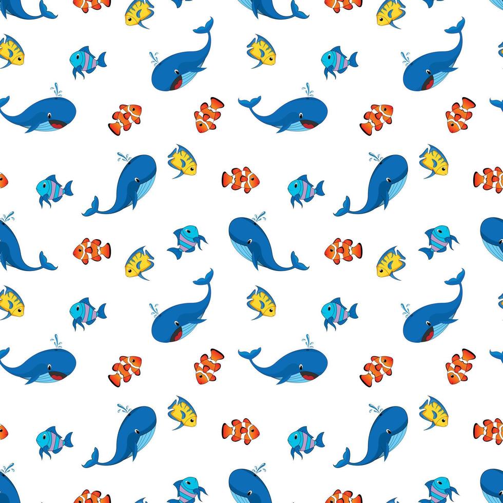 cute fish pattern design vector