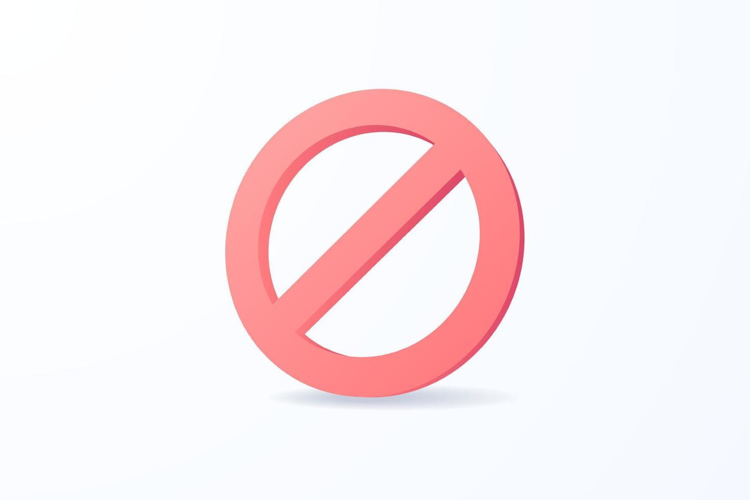 ilustraciones de diseño de icono 3d prohibido realista vector