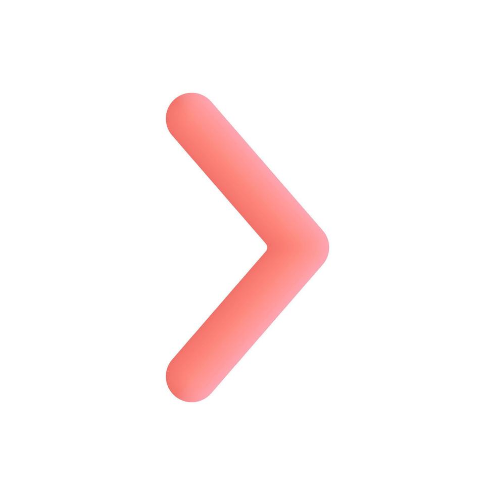 Realistic right arrow 3d icon design illustrations vector
