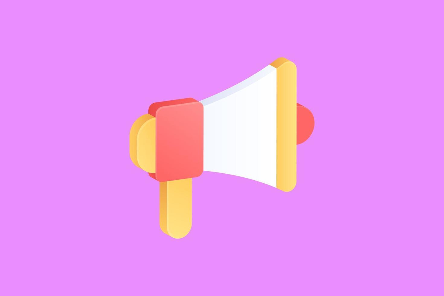 Realistic megaphone 3d icon design illustrations vector