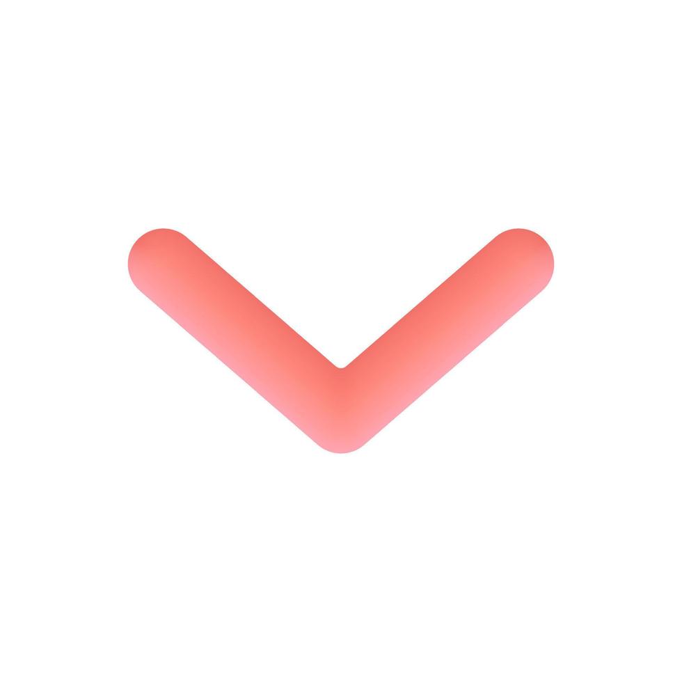 Realistic down arrow 3d icon design illustrations vector