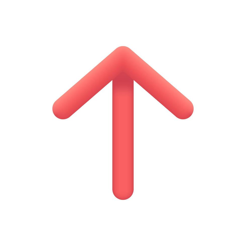 Realistic up arrow 3d icon design illustrations vector