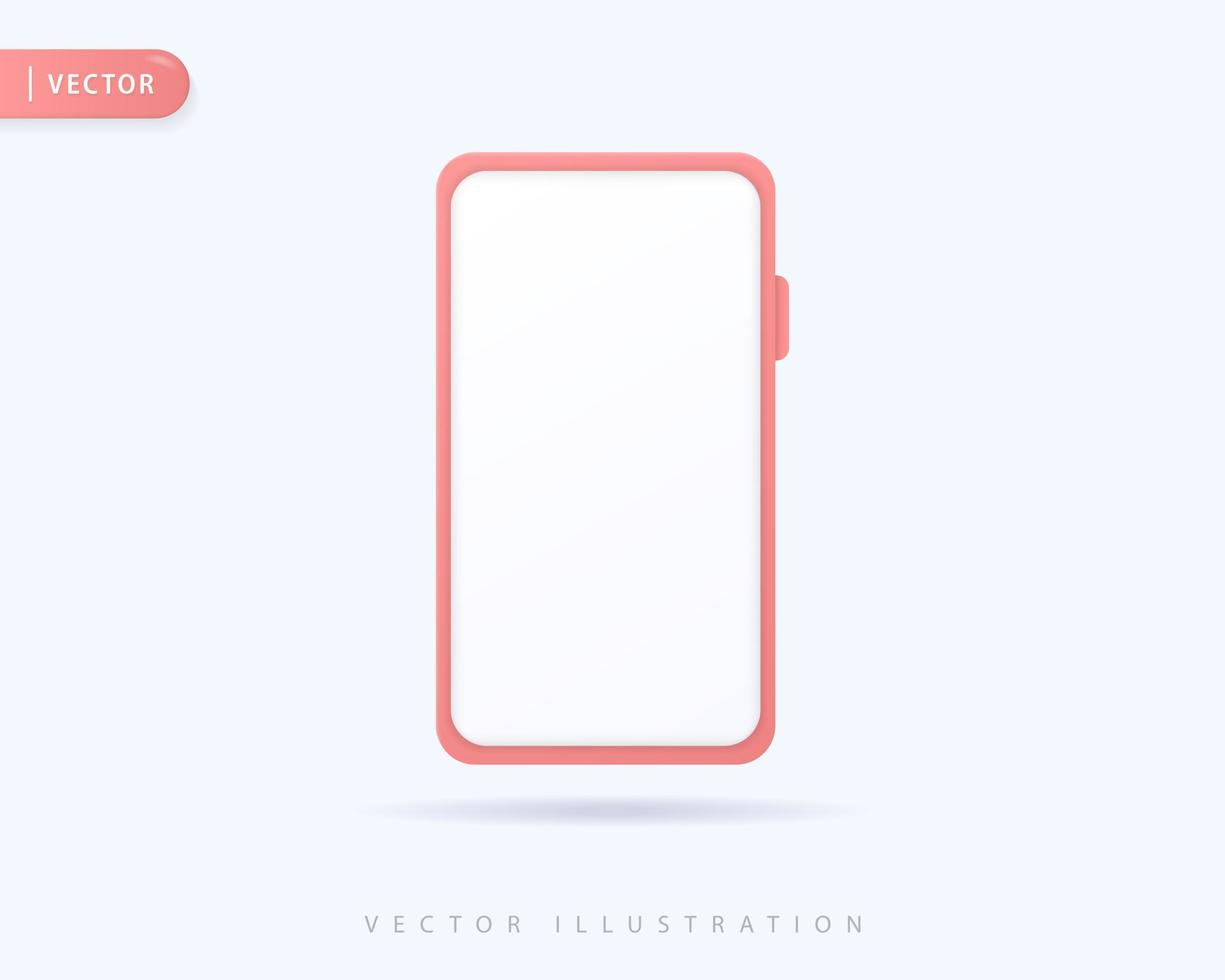 Realistic smartphone 3d icon design illustrations vector