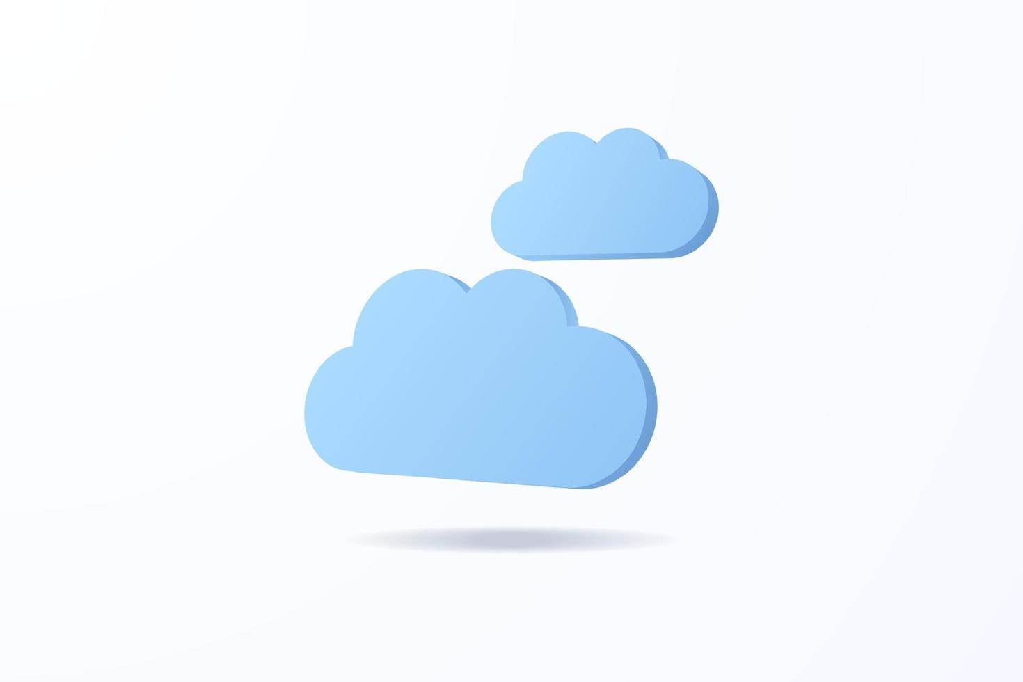 Realistic cloud 3d icon design illustrations vector