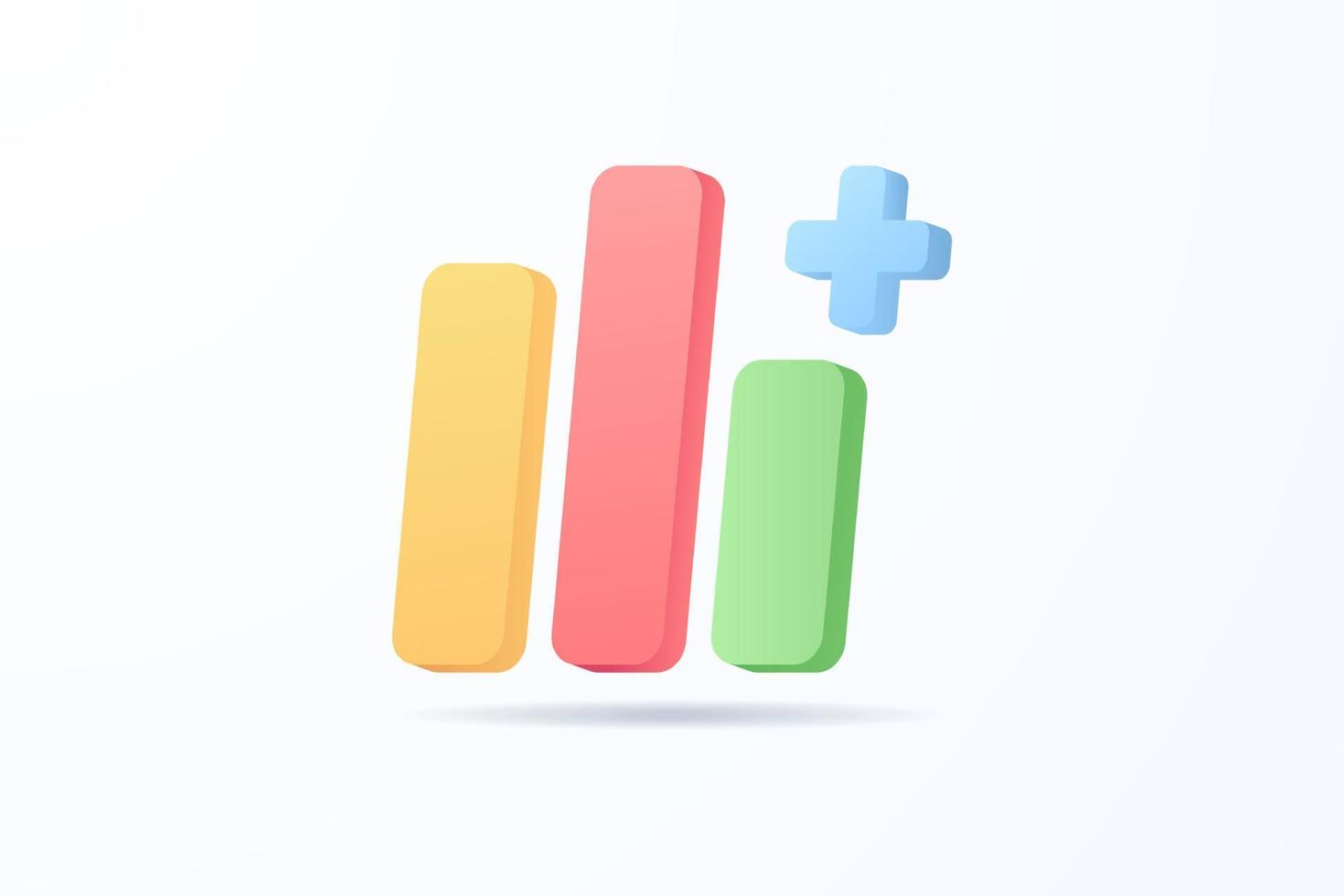 Realistic add panel 3d icon design illustrations vector