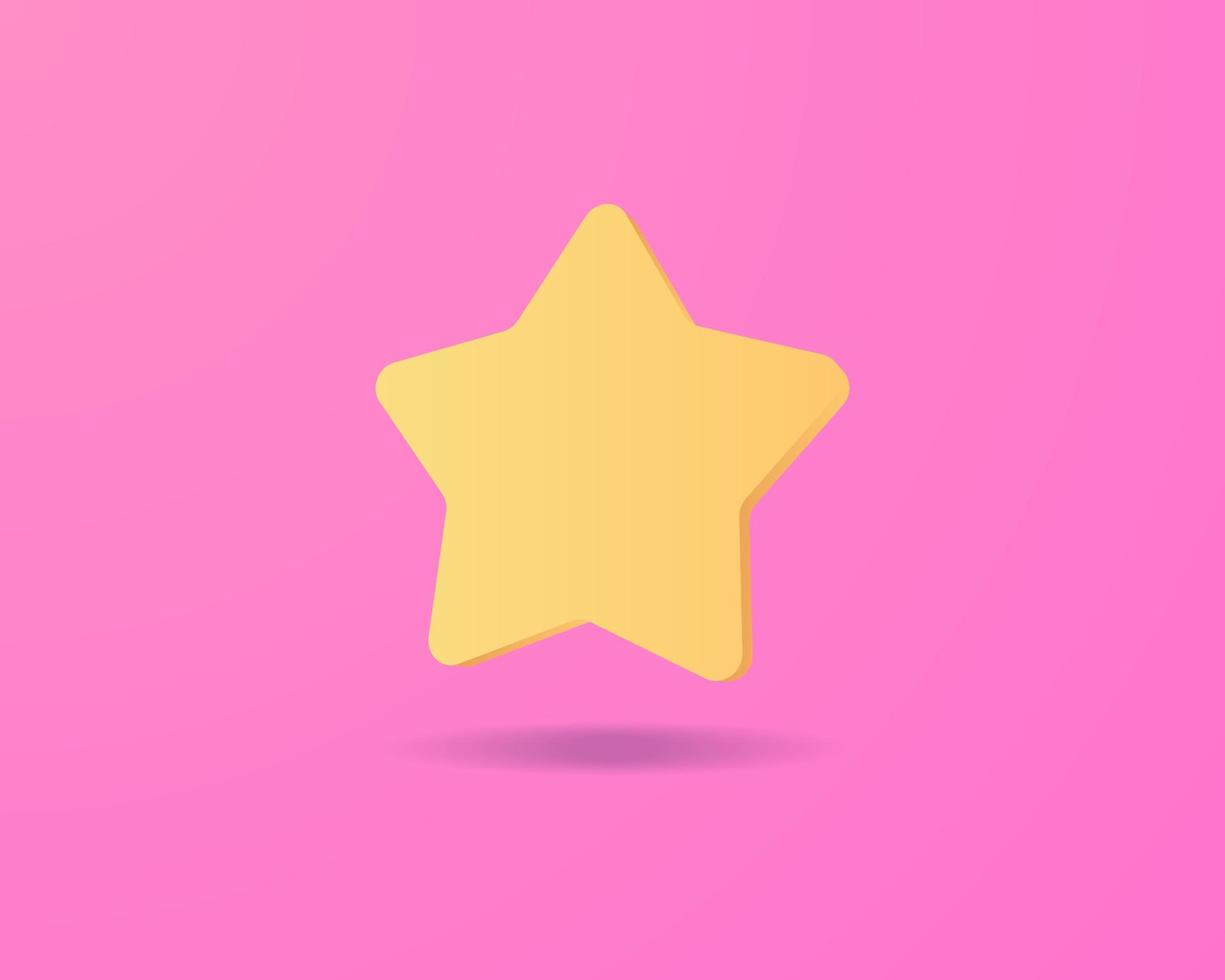 Realistic star 3d icon design illustrations vector