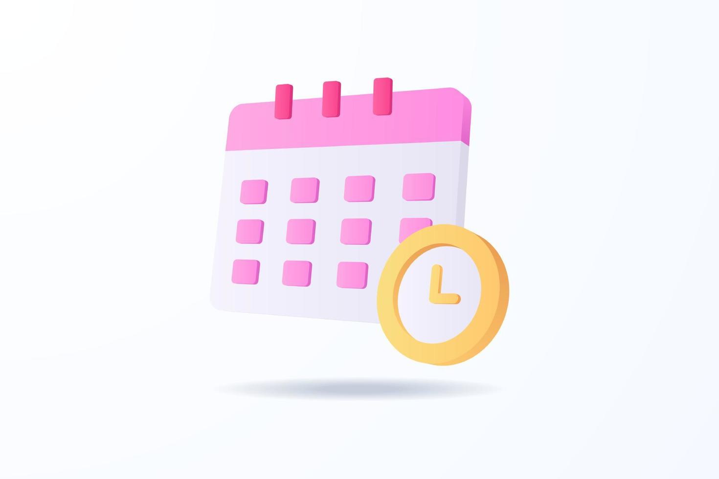 Realistic schedule 3d icon design illustrations vector