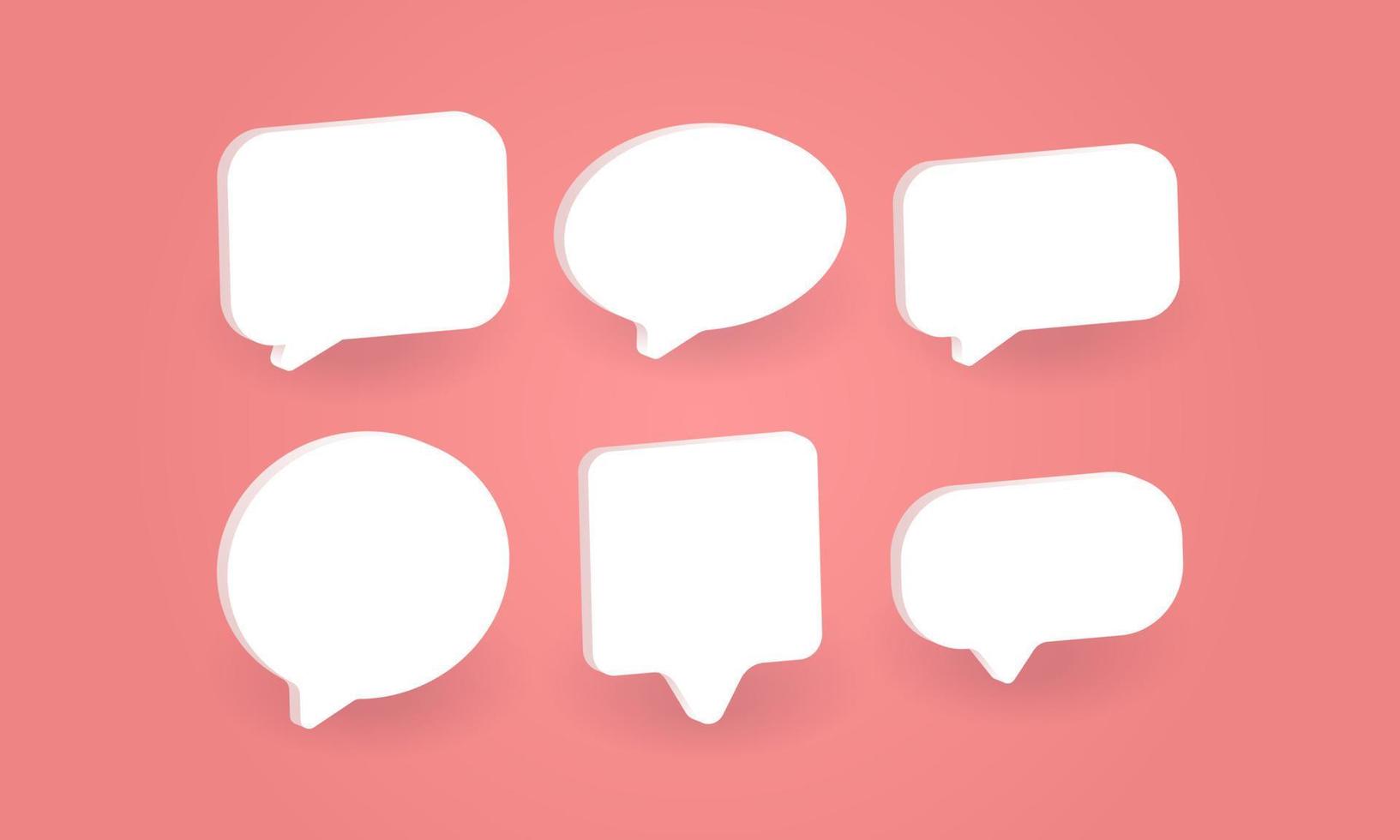 Set of speak bubble text, chatting box, message box vector