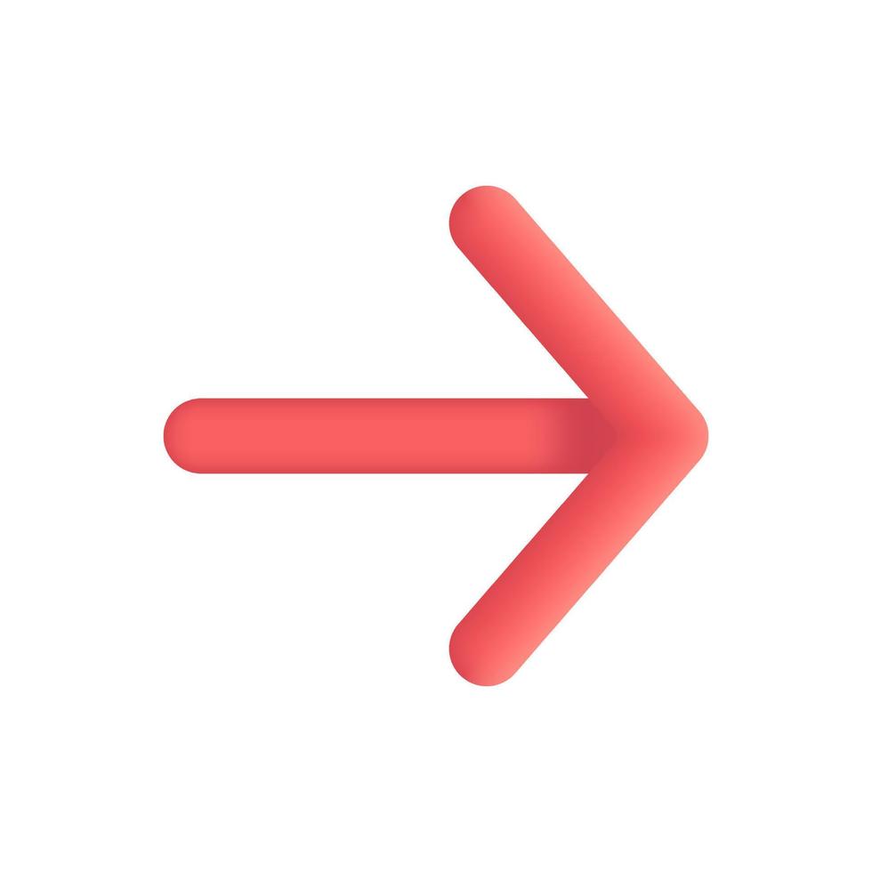 Realistic right arrow 3d icon design illustrations vector