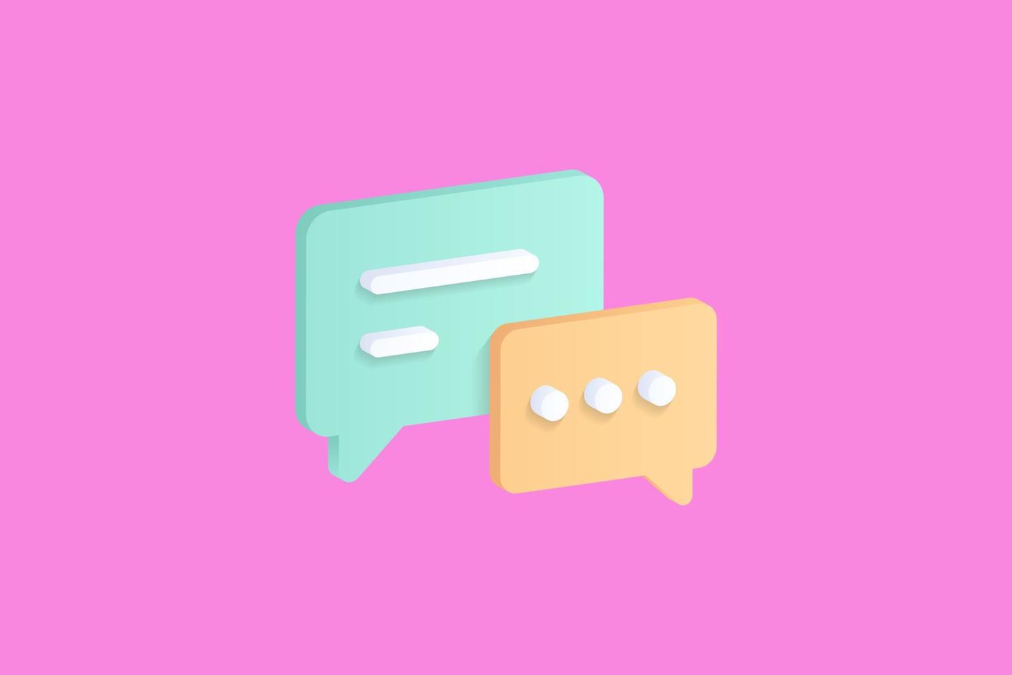 Realistic chatting 3d icon design illustrations vector
