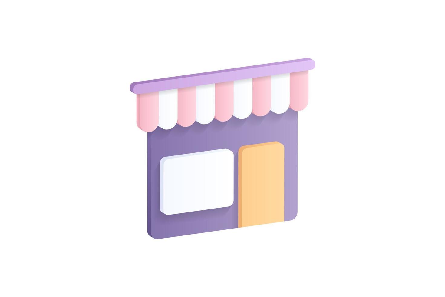 Realistic shopping store 3d icon design illustrations vector