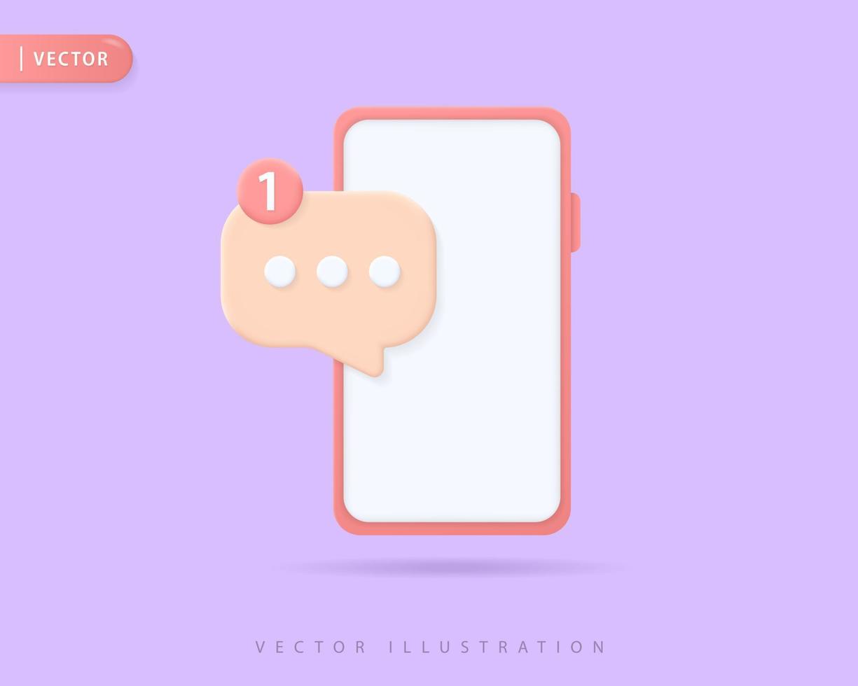 ilustraciones de diseño de icono 3d de mensaje nuevo realista vector