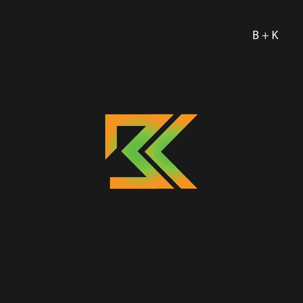 illustration of the letter B and K logos suitable for brand logos and other logos vector