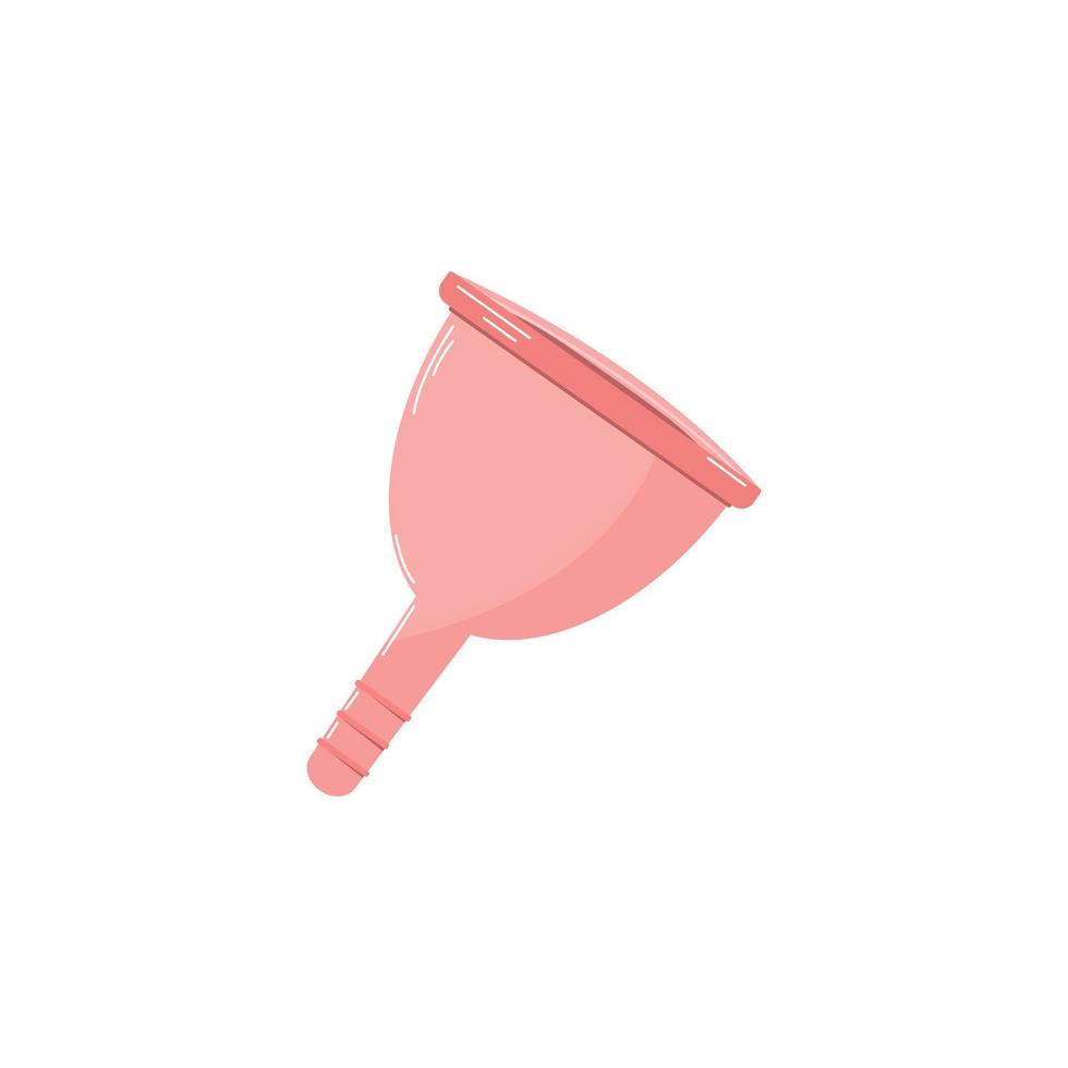 imagen aislada de la copa menstrual. Vía de administración vaginal. Producto ecológico para la higiene femenina. diseño versátil. para publicidad, conocimiento de niñas y mujeres. ilustración vectorial, plano vector