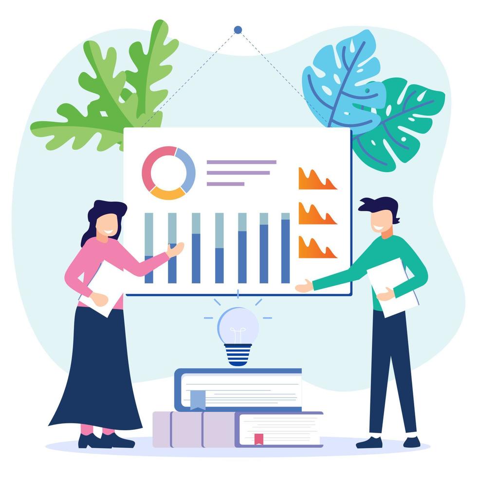 Illustration vector graphic cartoon character of team work business