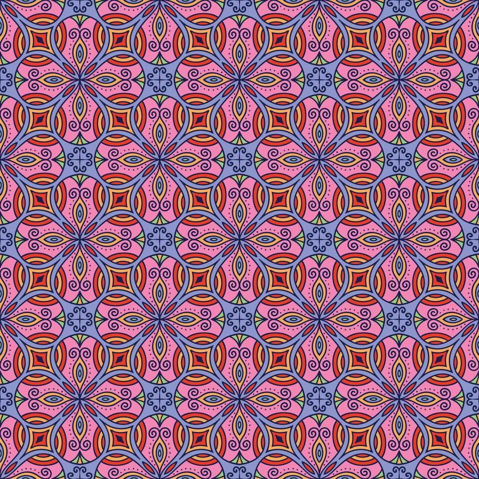 Ethnic seamless pattern. Moroccan background. Mandala pattern vector