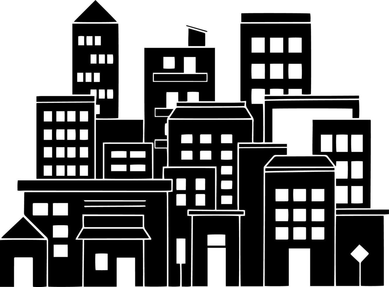 Vector urban city landscape Silhouette Design