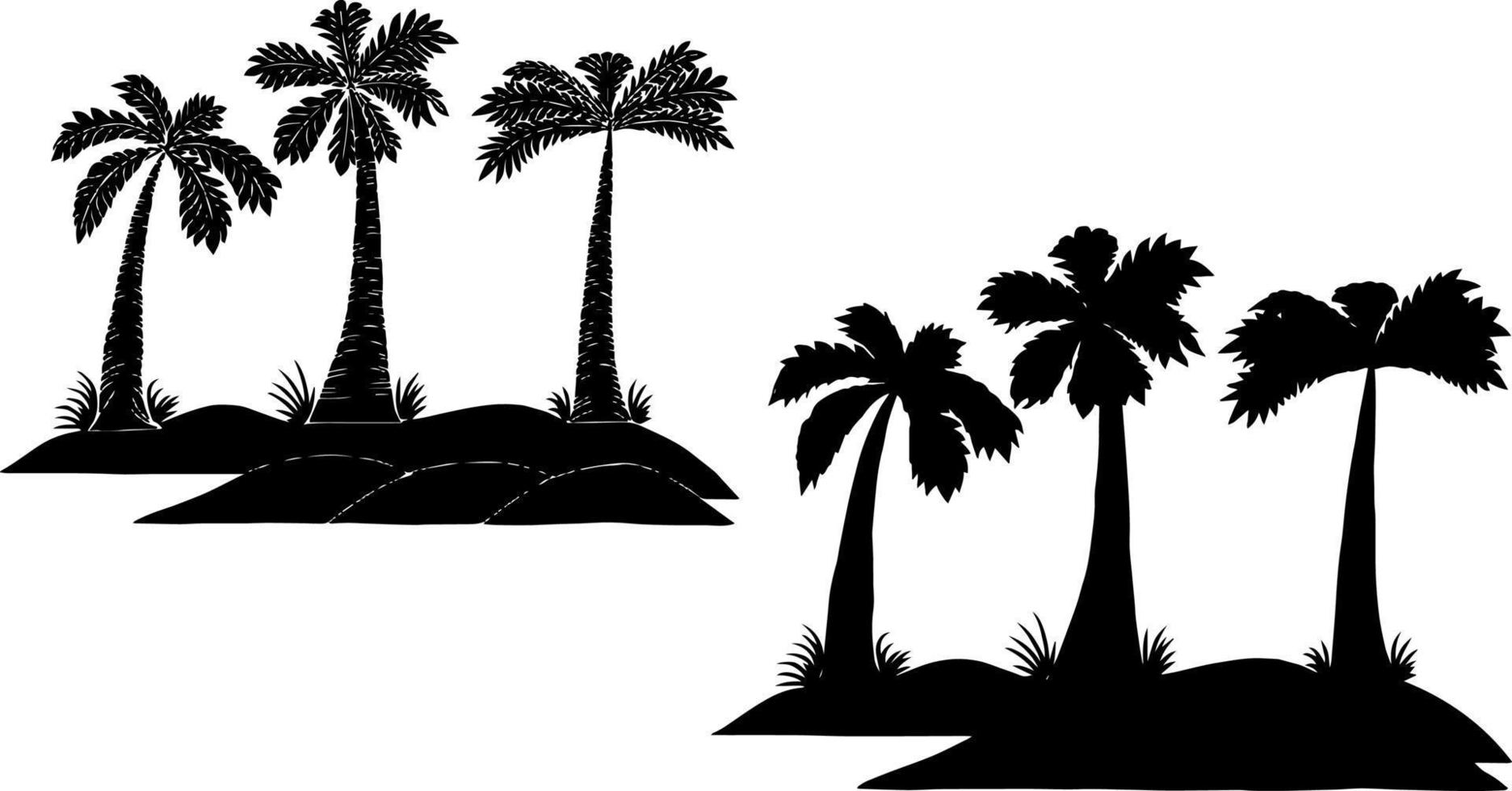 Vector Palm Tree Silhouette Design