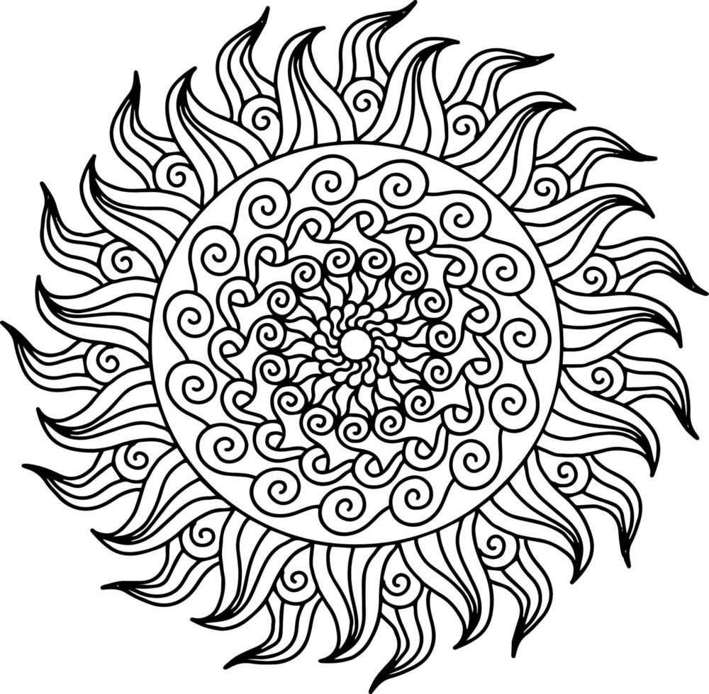 Vector Sun Rays Mandala Design