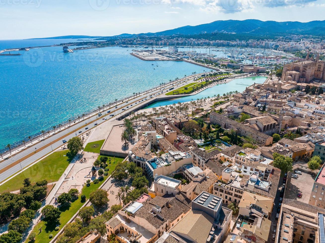 Aerial view of the highway near Palma de Mallorca photo
