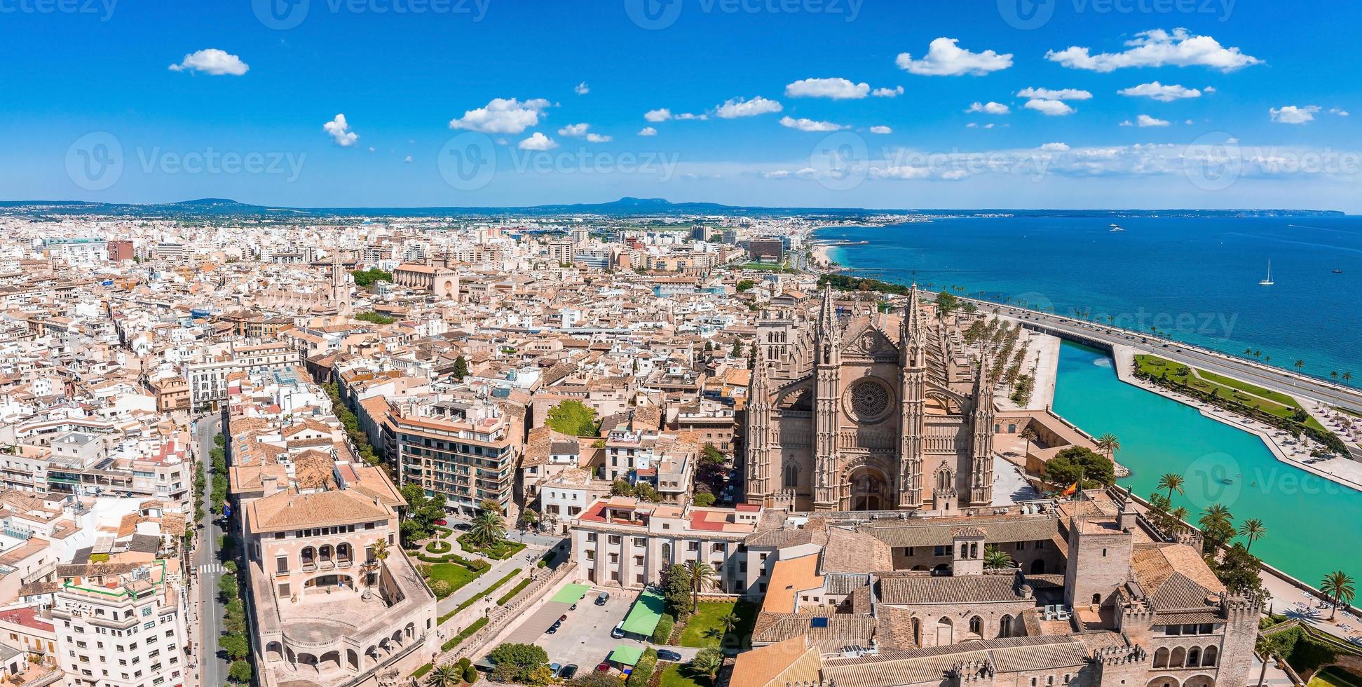 Gothic medieval cathedral of Palma de Mallorca in Spain photo