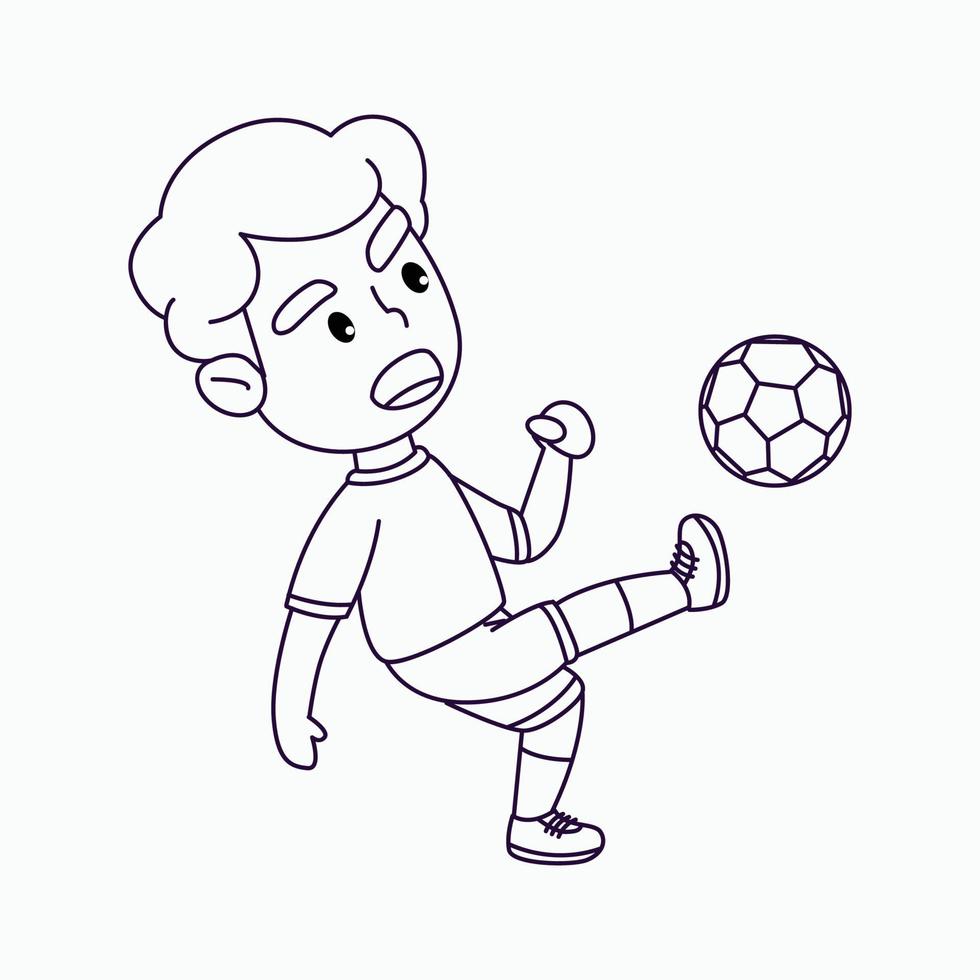 página para colorear chico lindo jugando fútbol, chico feliz pateando la pelota, ilustración vectorial de dibujos animados 7802863 Vector en Vecteezy página para colorear chico lindo jugando fútbol, chico feliz pateando la pelota, ilustración vectorial de dibujos animados 7802863 Vector en Vecteezy