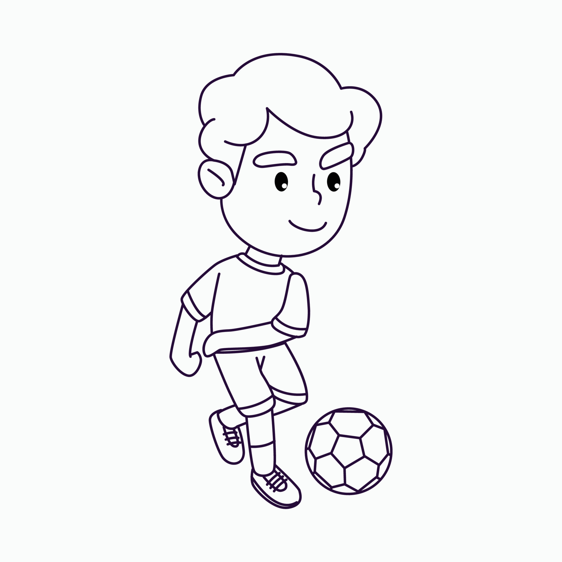 Desenhos de Os Meninos Jogando Futebol para Colorir e Imprimir 