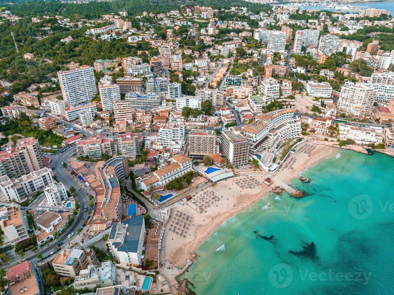 Aerial view on the island Mallorca, port and sea, town Palma-de-Mallorca. photo