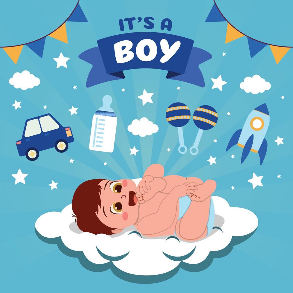 celebrando la llegada de un bebé recién nacido vector