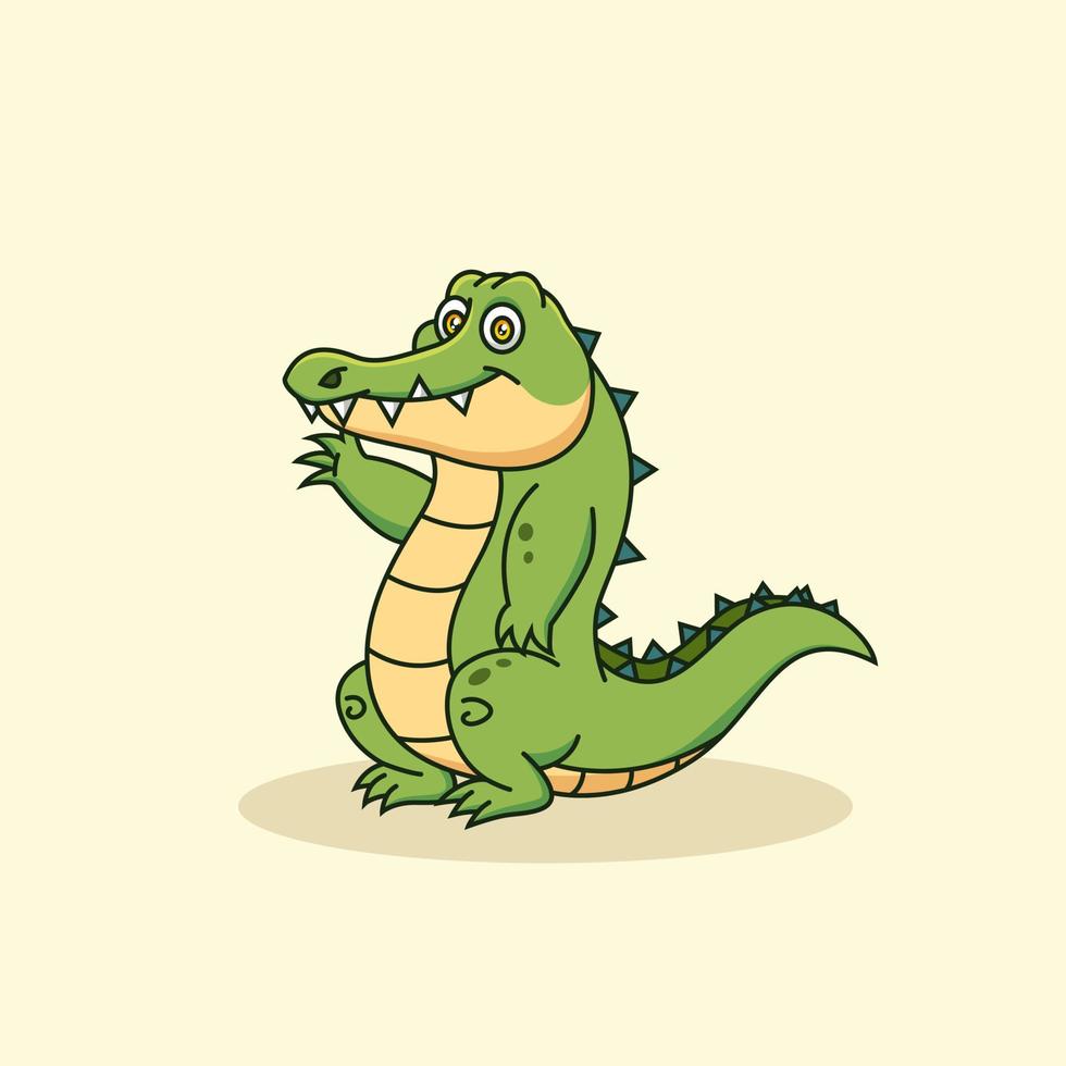 Cartoon cute smiling crocodile.Animal vector illustration