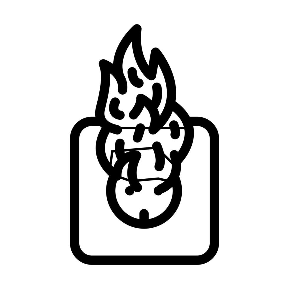 on fire socket line icon vector illustration