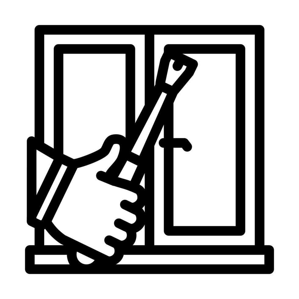 ilustración de vector de icono de línea de reparación de marco de ventana