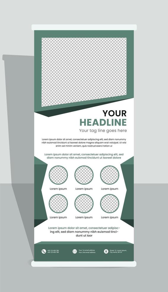 Modern roll up banner template design vector