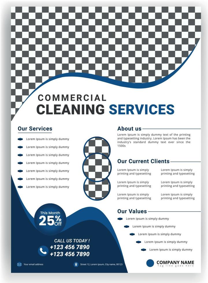 Corporate flyer template for cleaning services vector