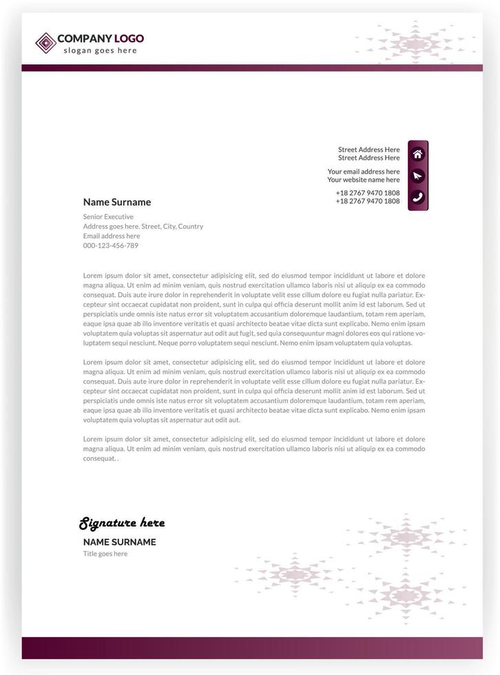 Professional modern letterhead template design vector