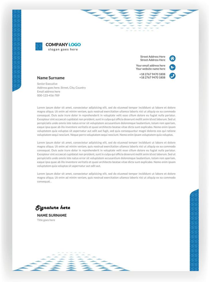 Professional modern letterhead template design vector