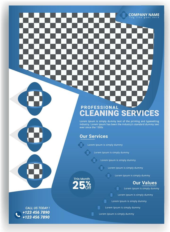 Corporate flyer template for cleaning services vector