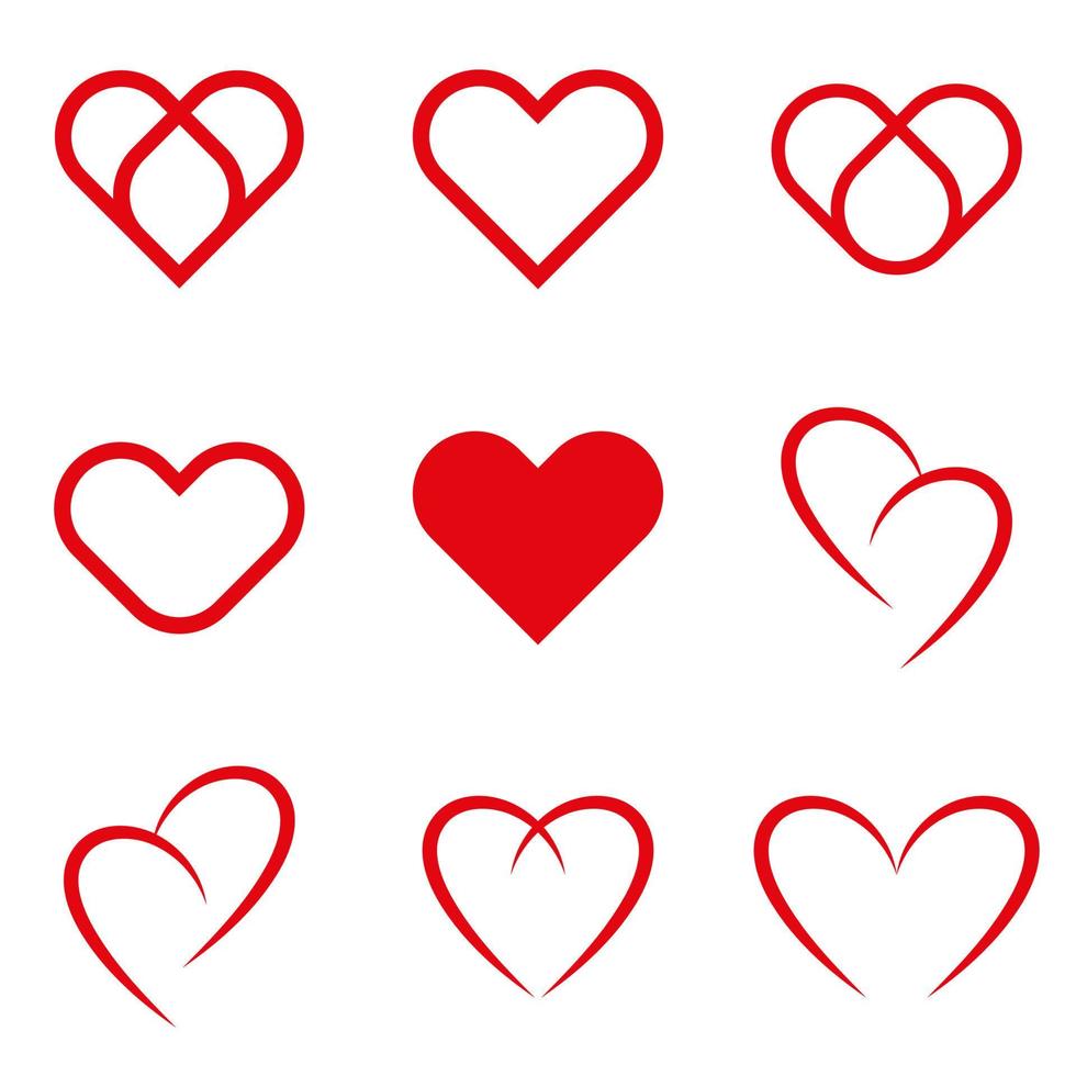 love heart logo red free vector template