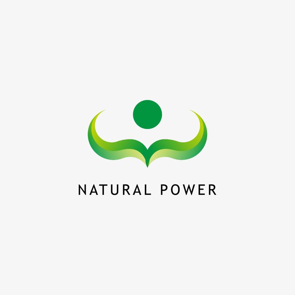 Natural power logo free vector template