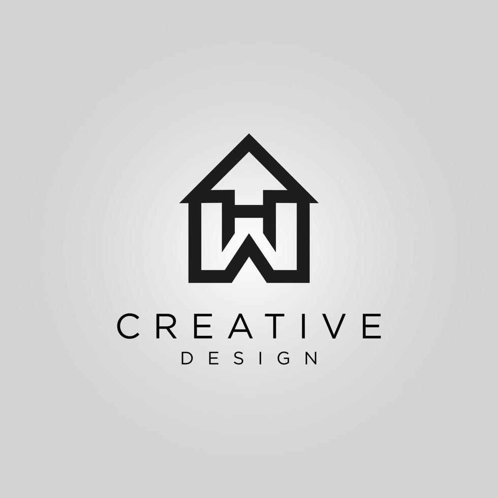 WH house logo free vector template